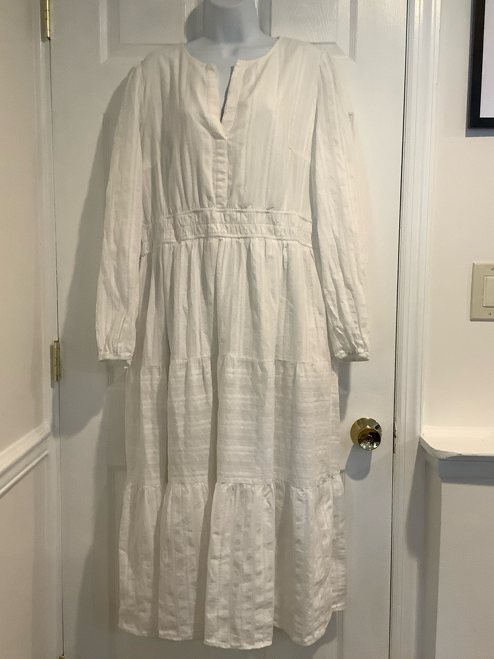 BTFBM White 100% Cotton Cottagecore Prairie Bohemian Gauzy Napping Dress XXL